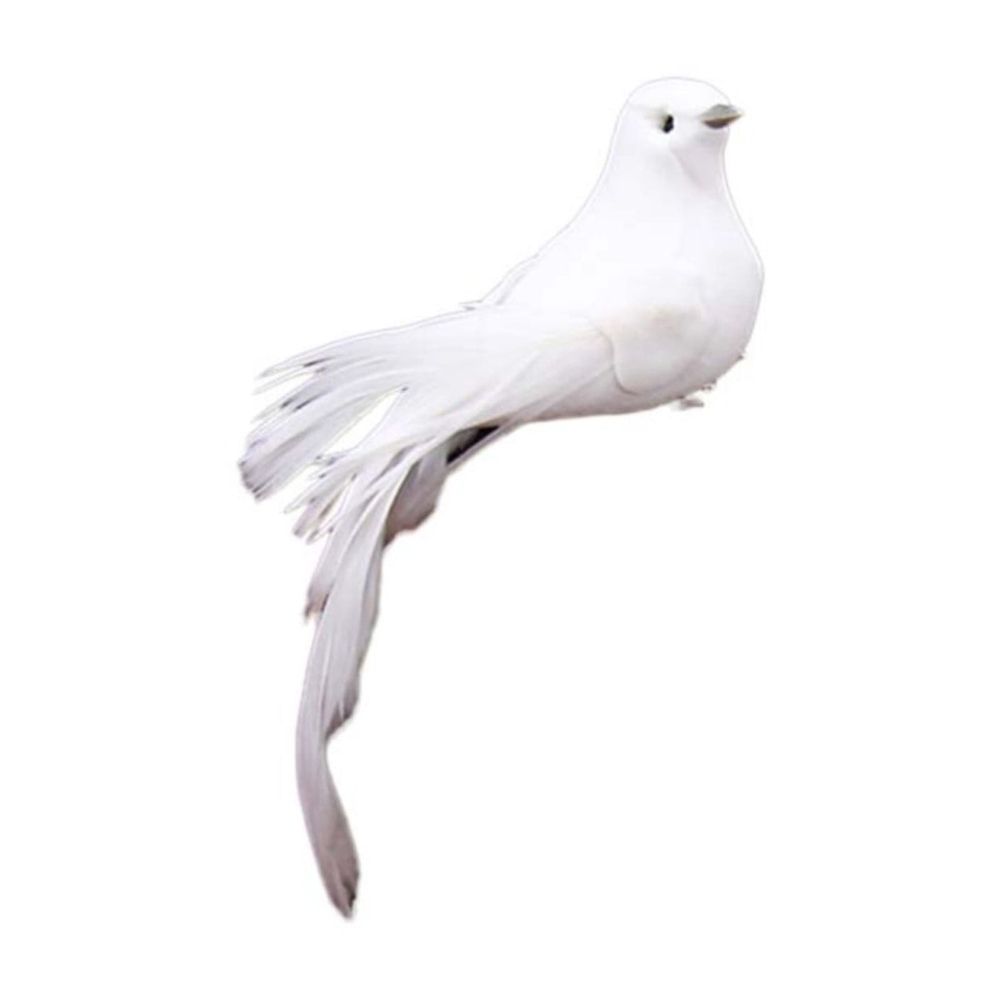 Artificial White Foam Birds, Realistic Clip-On Ornaments for Christmas Tree Decorations, Wedding Centerpieces, Wreaths, Crafts, and Seasonal Home Decor, Pack of Decorative Birds