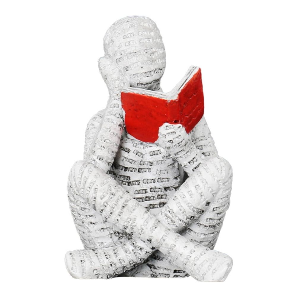 Figurines Bookshelf Decor Statues Home Decor Reader Sculpture Ornament Desktop Ornament Resin Reading Ornament Reading for Living Room Table Office Home Decoration \ufeff