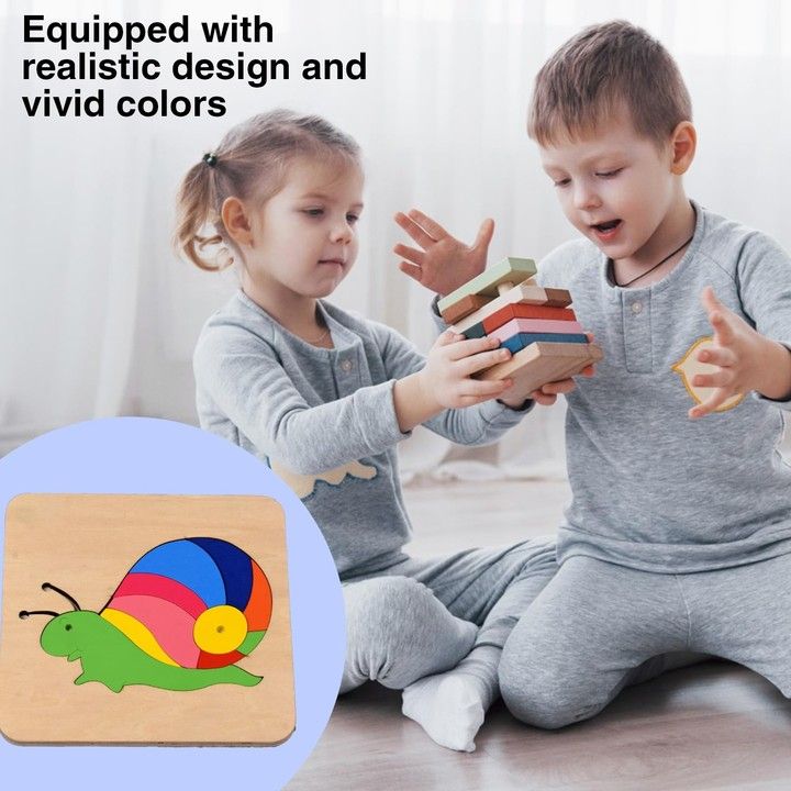 Wooden animal puzzle | Early learning animal puzzle | Colorful wooden animal puzzle educational toys for preschool