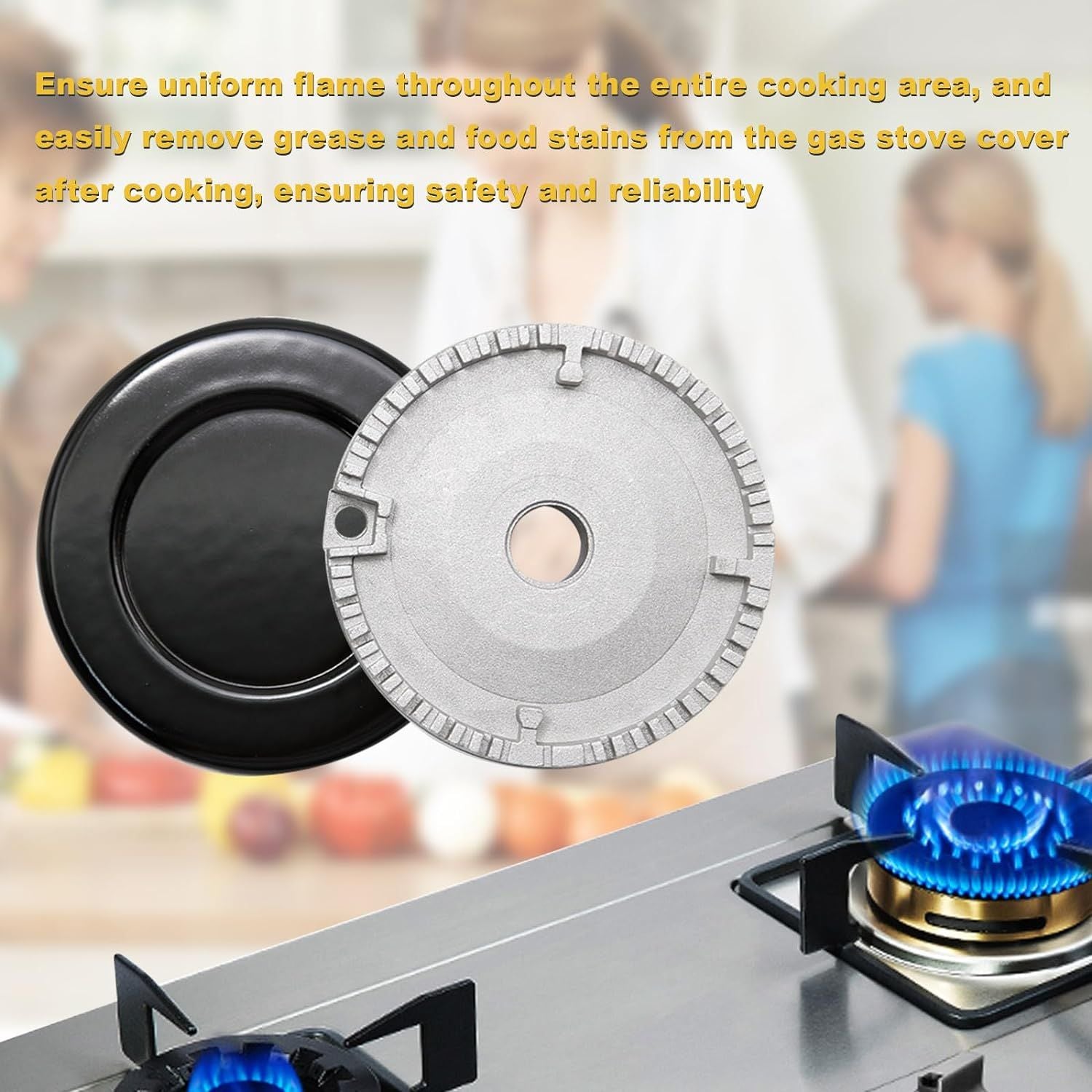 8 PCS Cooker Hat Set Stove Lid Upgraded Oven Gas Hob Burner Crown Flame Cap Gas Burner Flame Cap Fits Most Gas Stove Burners