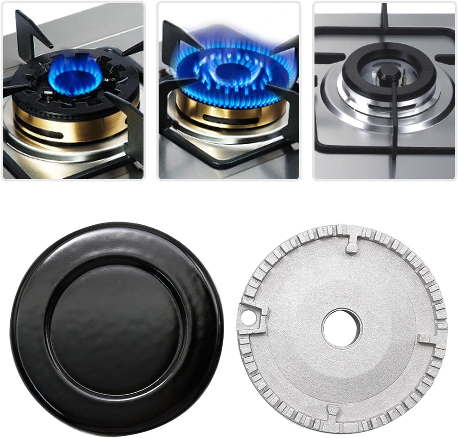 8 PCS Cooker Hat Set Stove Lid Upgraded Oven Gas Hob Burner Crown Flame Cap Gas Burner Flame Cap Fits Most Gas Stove Burners