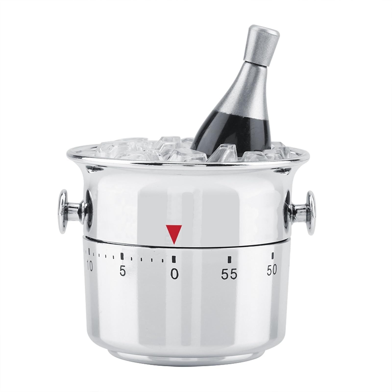 Kitchen Timer, 60 Minutes Ice Bucket Shaped Stainless Steel Mechanical Wind-Up Timer Time Reminder for Kitchen Baking, Offices