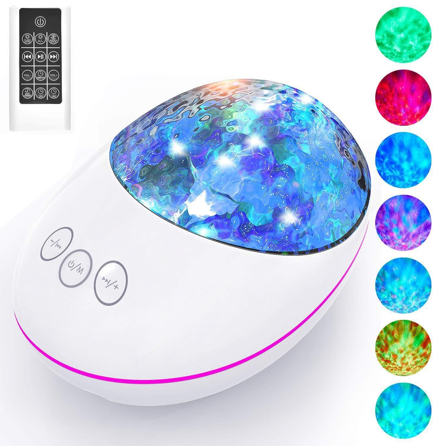Light Projector for Bedroom Night Light Projector Projection with Remote Control Battery Not Included White