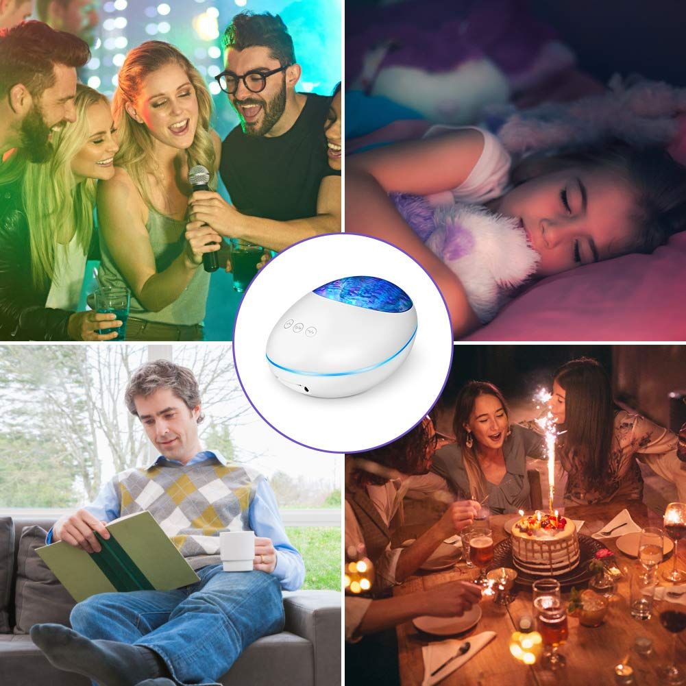 Light Projector for Bedroom Night Light Projector Projection with Remote Control Battery Not Included White