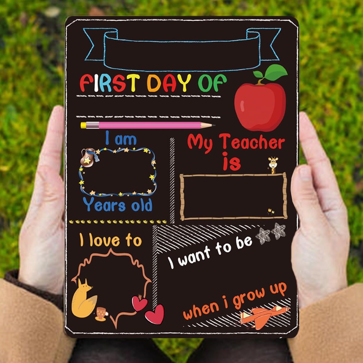 2Pcs First Day Chalk Board Creative Chalkboard DIY Blackboard Chalkboard School First Day Blackboard