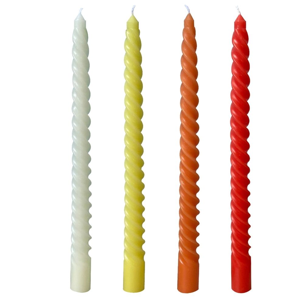 Long Taper Candles for Weddings & Parties | Mixed Wax Candles (25cm/9.84") | Yellow, Orange, Multicolor Decorative Candles for Banquets & Holidays