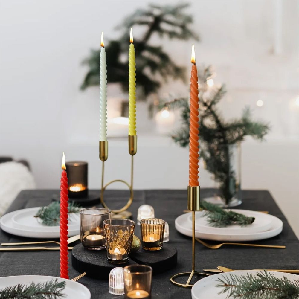 Long Taper Candles for Weddings & Parties | Mixed Wax Candles (25cm/9.84") | Yellow, Orange, Multicolor Decorative Candles for Banquets & Holidays