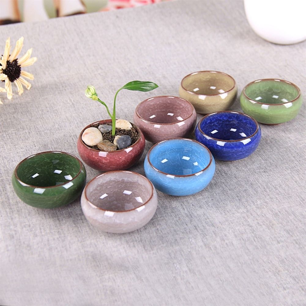 Small Ceramic Succulent Pot With Hole Mini Delicate Pot For Plants Tiny Porcelain Planter Air Plant Flower Pot Cactus Faux Plants Container Home And Decor 1pc