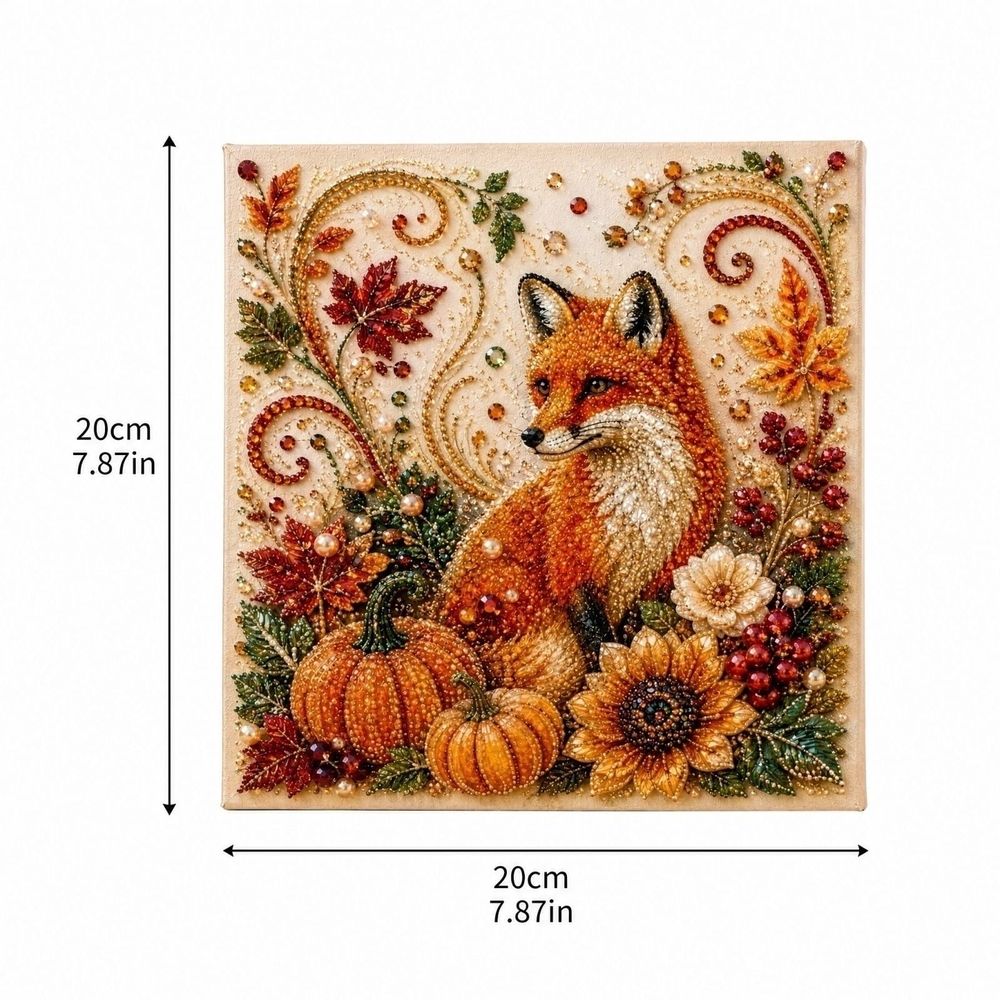 20 x 20 cm Pearl Art Kit for Adults Kids, Fall Diamond Art Bead Painting Set with Plastic Base, Beginner DIY Seasonal Tabletop Decoration, 1 Set