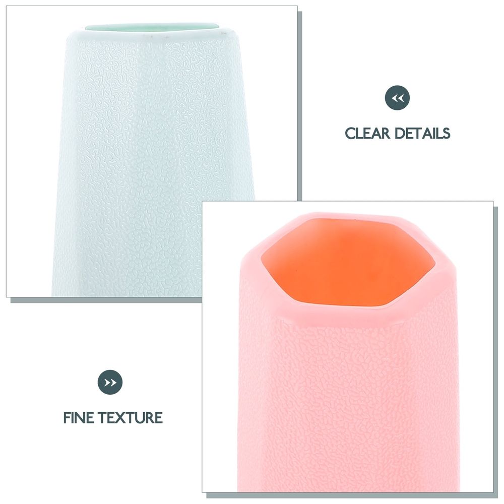 3pcs Geometric Decorative Vase for Flowers and Plants, Plastic