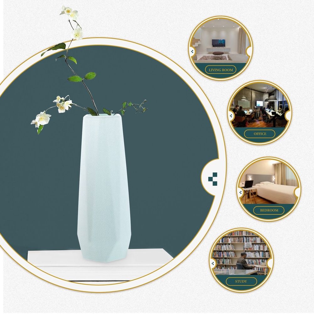 3pcs Geometric Decorative Vase for Flowers and Plants, Plastic
