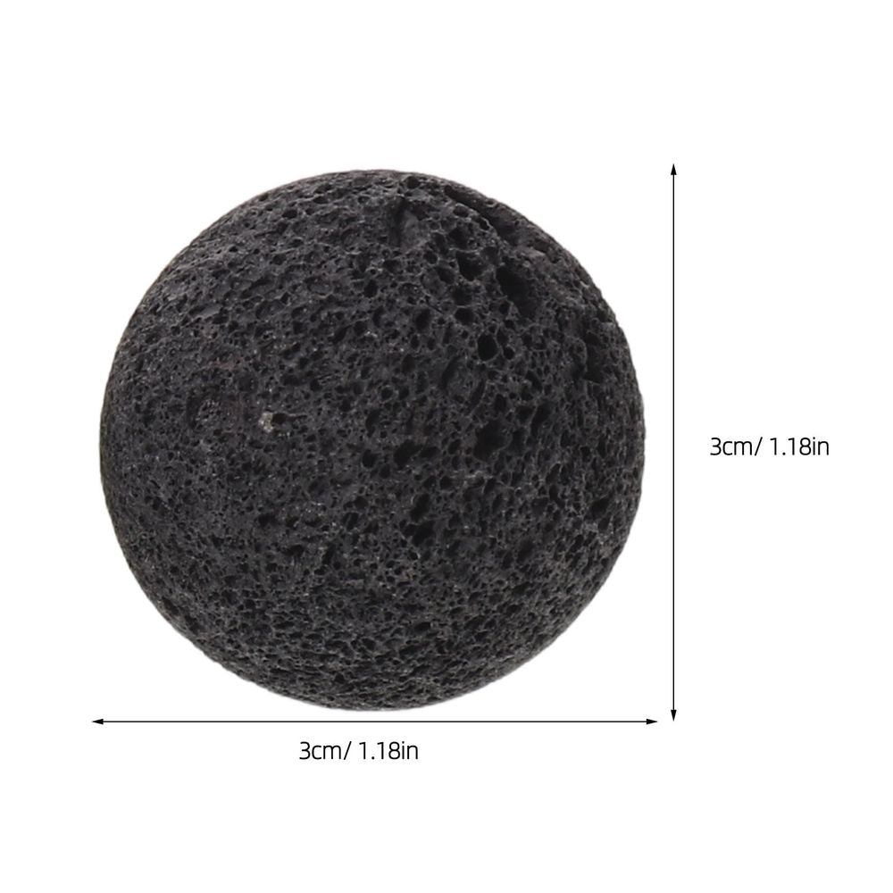 Set of 4 Black Volcanic Rock Spheres Decorative Bowl Fillers for Coffee Tables and Plant Pots Home Decor