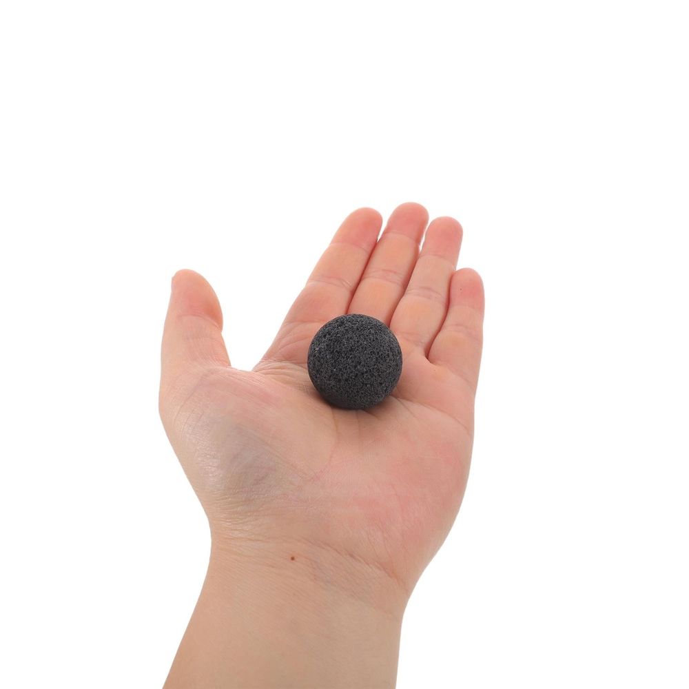 Set of 4 Black Volcanic Rock Spheres Decorative Bowl Fillers for Coffee Tables and Plant Pots Home Decor