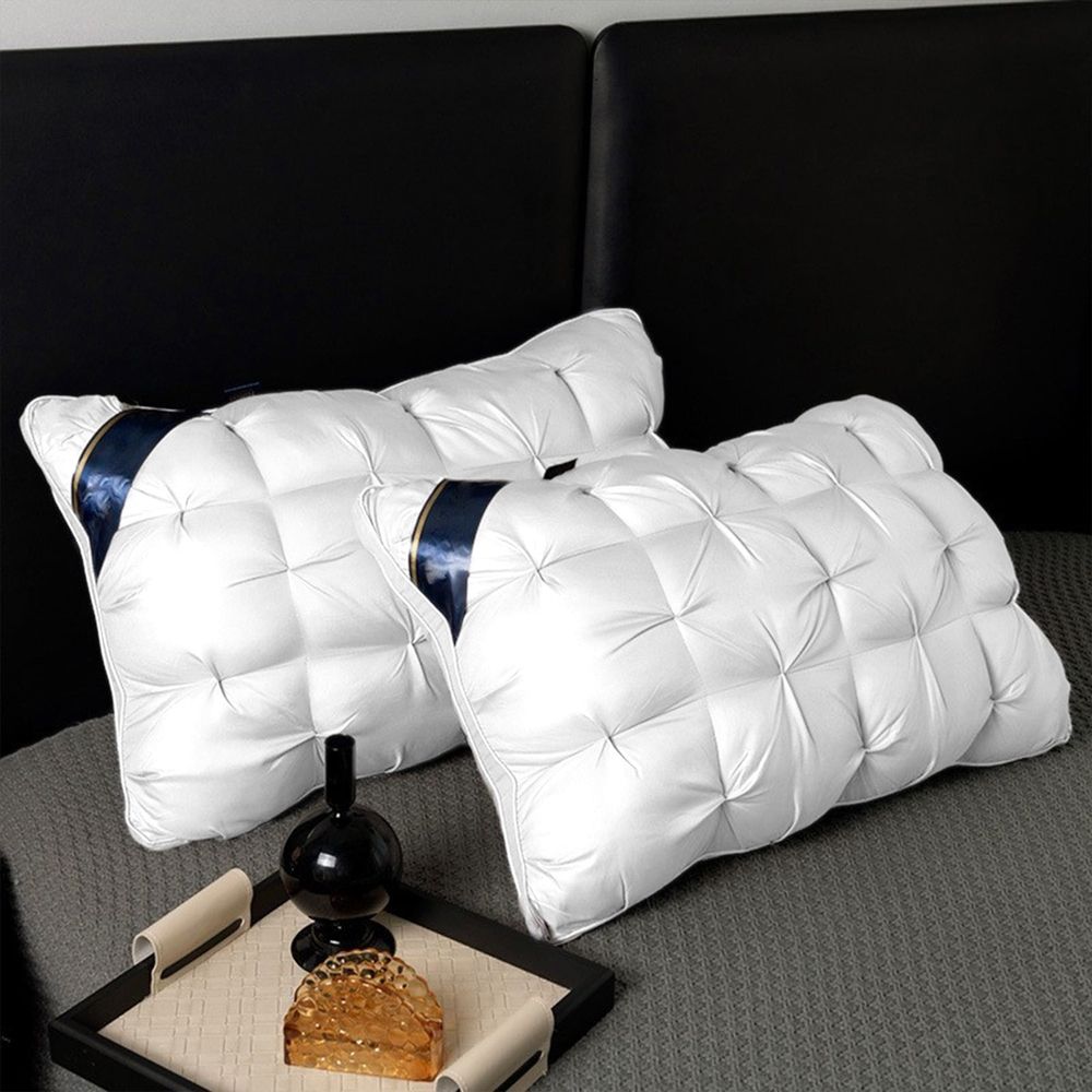 Twisted Down Pillow WashableBedding Size Bed Pillow White Cool Hotel Quality Corner Propped Pillow for Back Flat or Side Sleeping