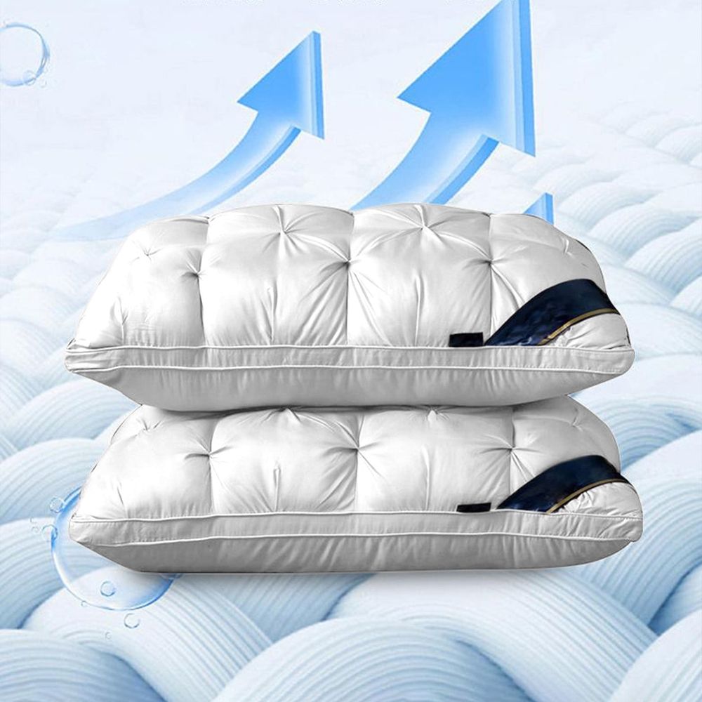 Twisted Down Pillow WashableBedding Size Bed Pillow White Cool Hotel Quality Corner Propped Pillow for Back Flat or Side Sleeping