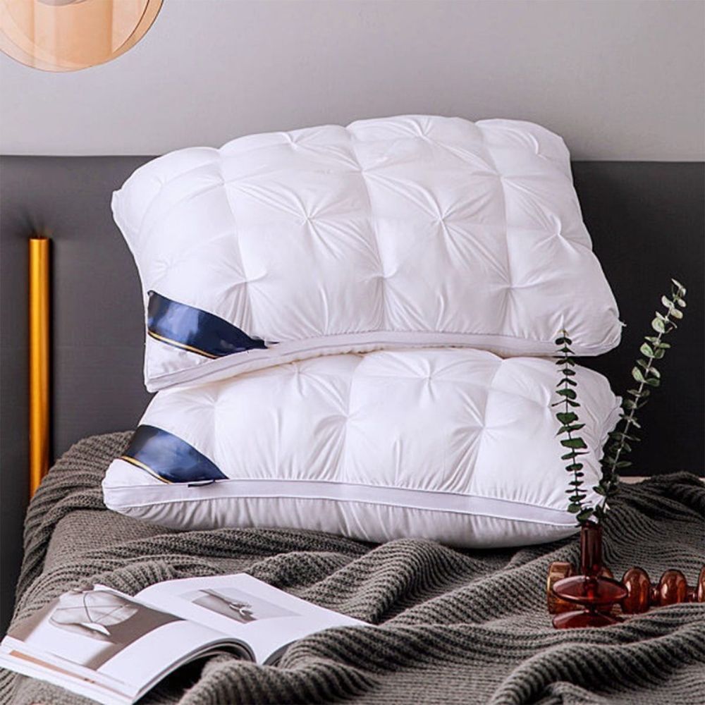 Twisted Down Pillow WashableBedding Size Bed Pillow White Cool Hotel Quality Corner Propped Pillow for Back Flat or Side Sleeping