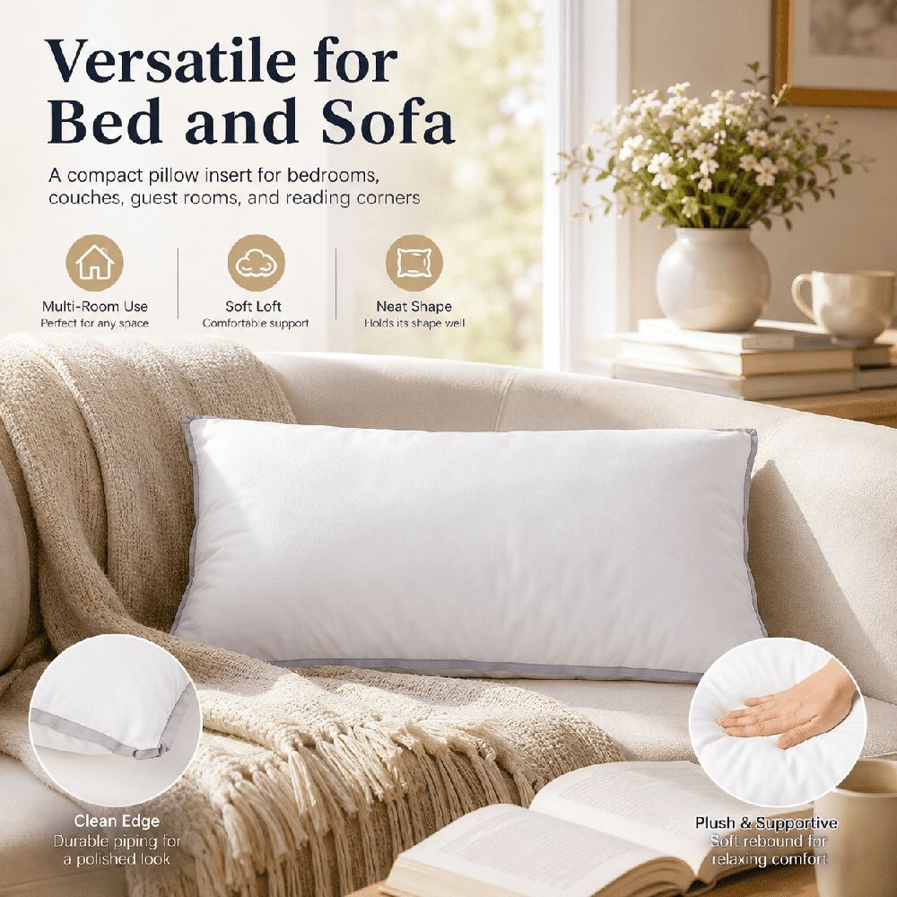 Ultra-Soft Cotton Pillow for Hotel-Quality Sleep, Breathable, Allergy-Friendly and Machine Washable for Ultimate Comfort and Style