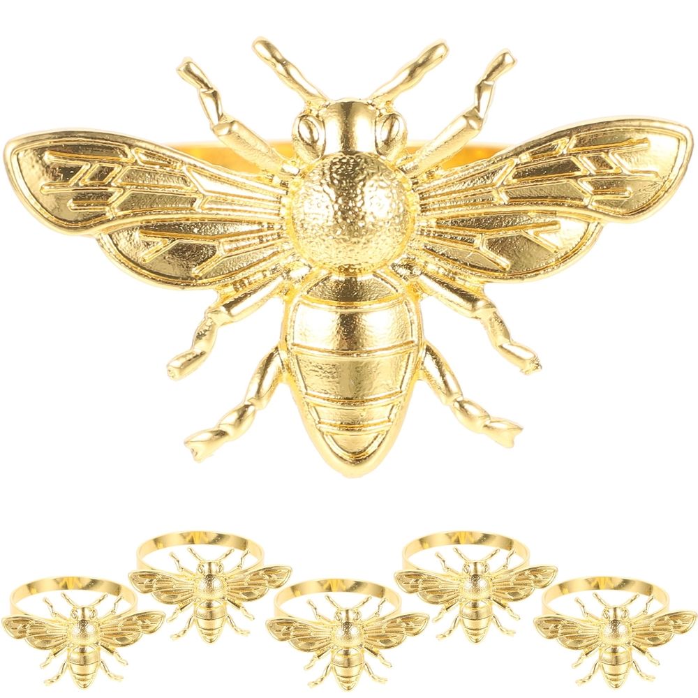 Decorative Metal Napkin Rings, Golden and , Perfect for Table (6Pcs)