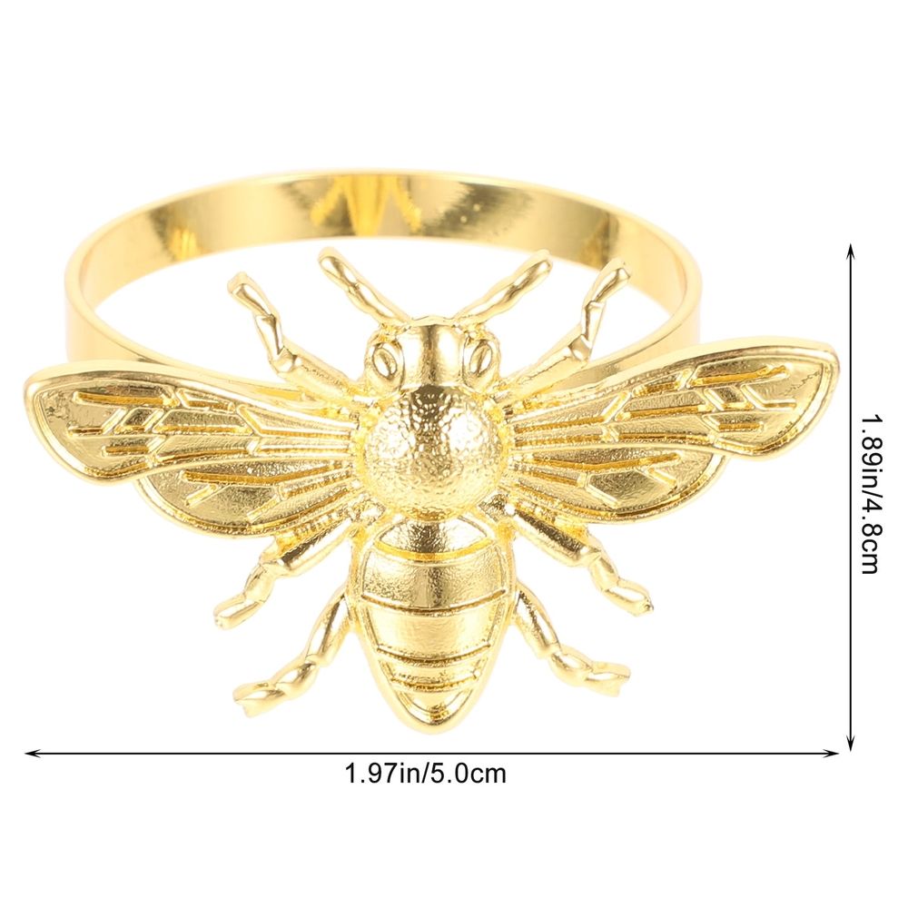 Decorative Metal Napkin Rings, Golden and , Perfect for Table (6Pcs)
