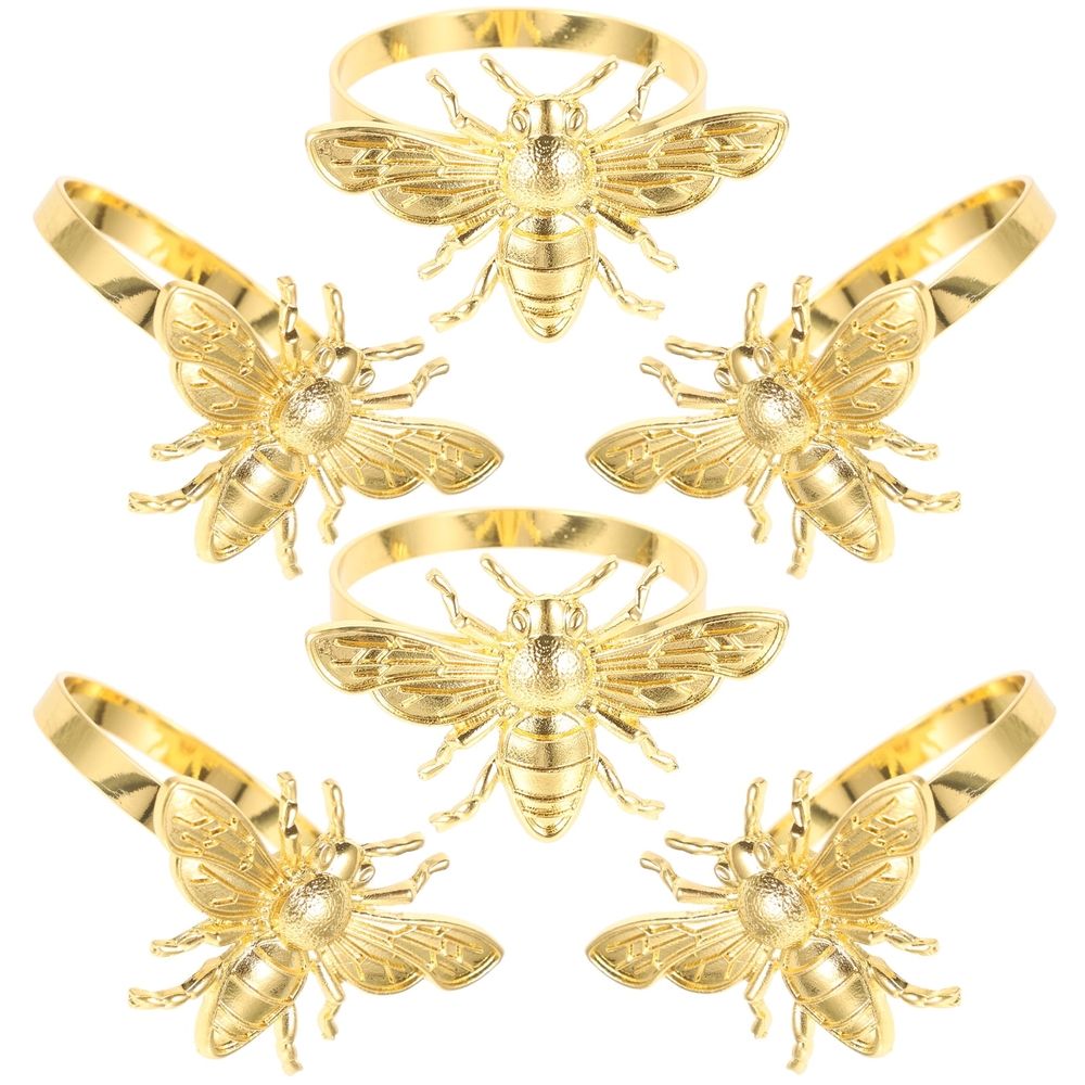 Decorative Metal Napkin Rings, Golden and , Perfect for Table (6Pcs)