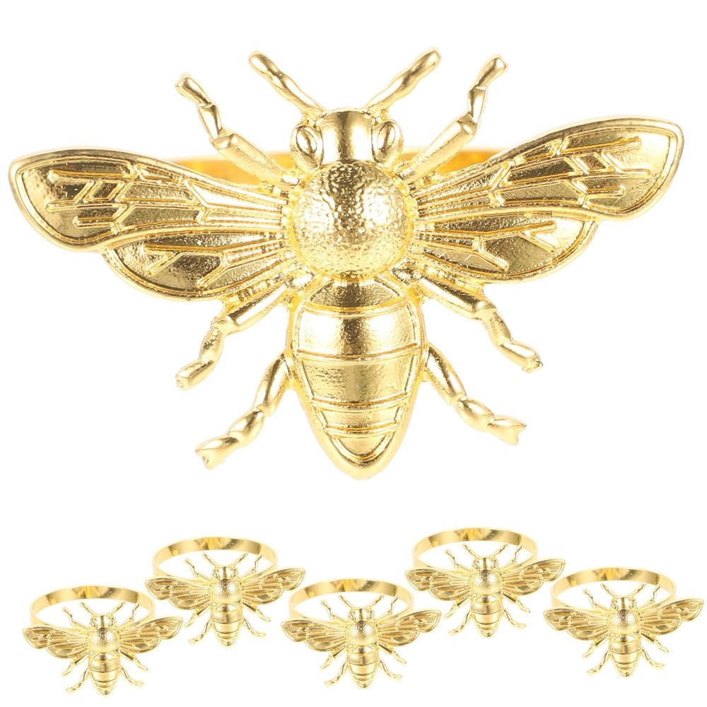 Decorative Metal Napkin Rings, Golden and , Perfect for Table (6Pcs)