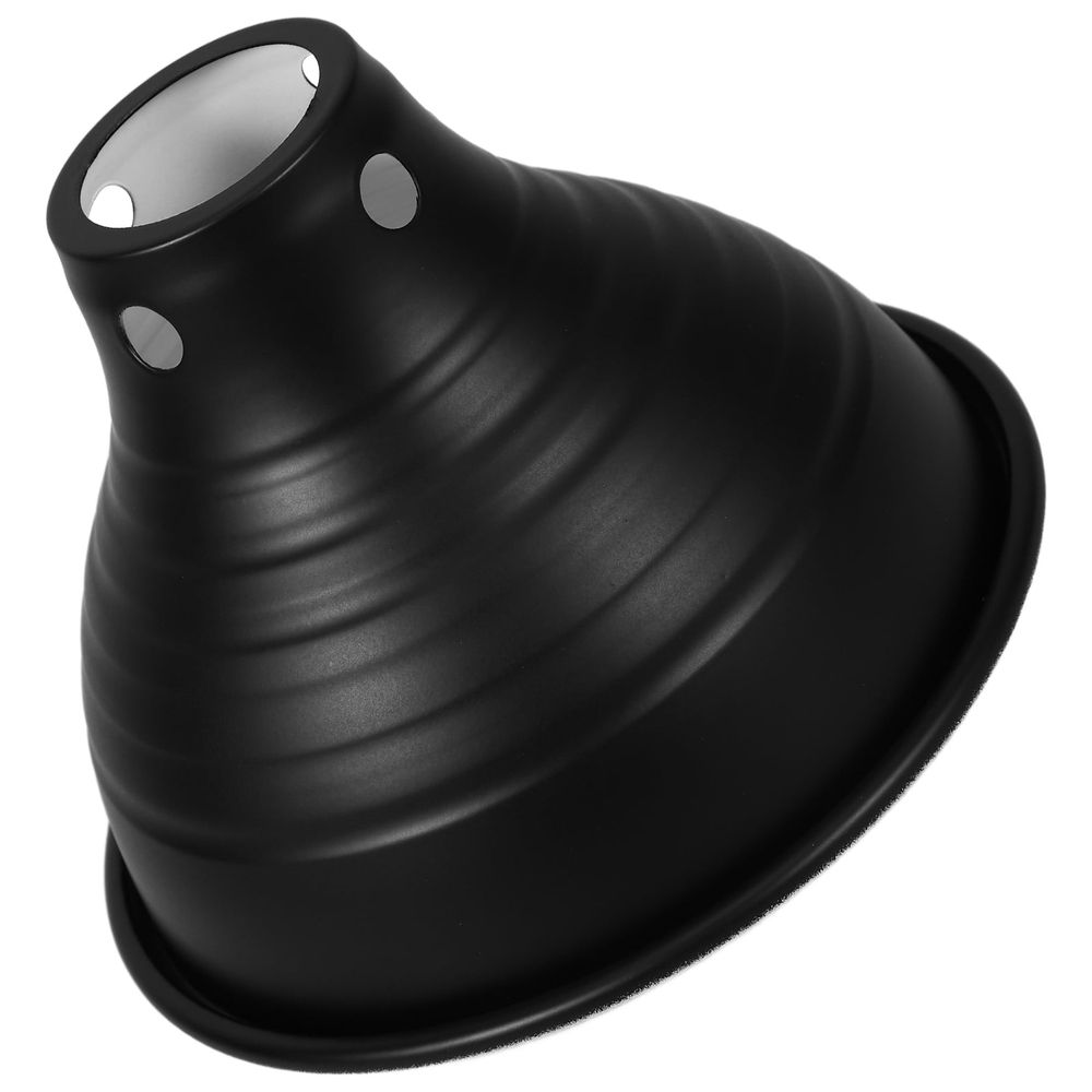 Black Metal Reptile Heat Lamp Shade with Reflector Dome and Insulation for Terrarium Heating Fixtures