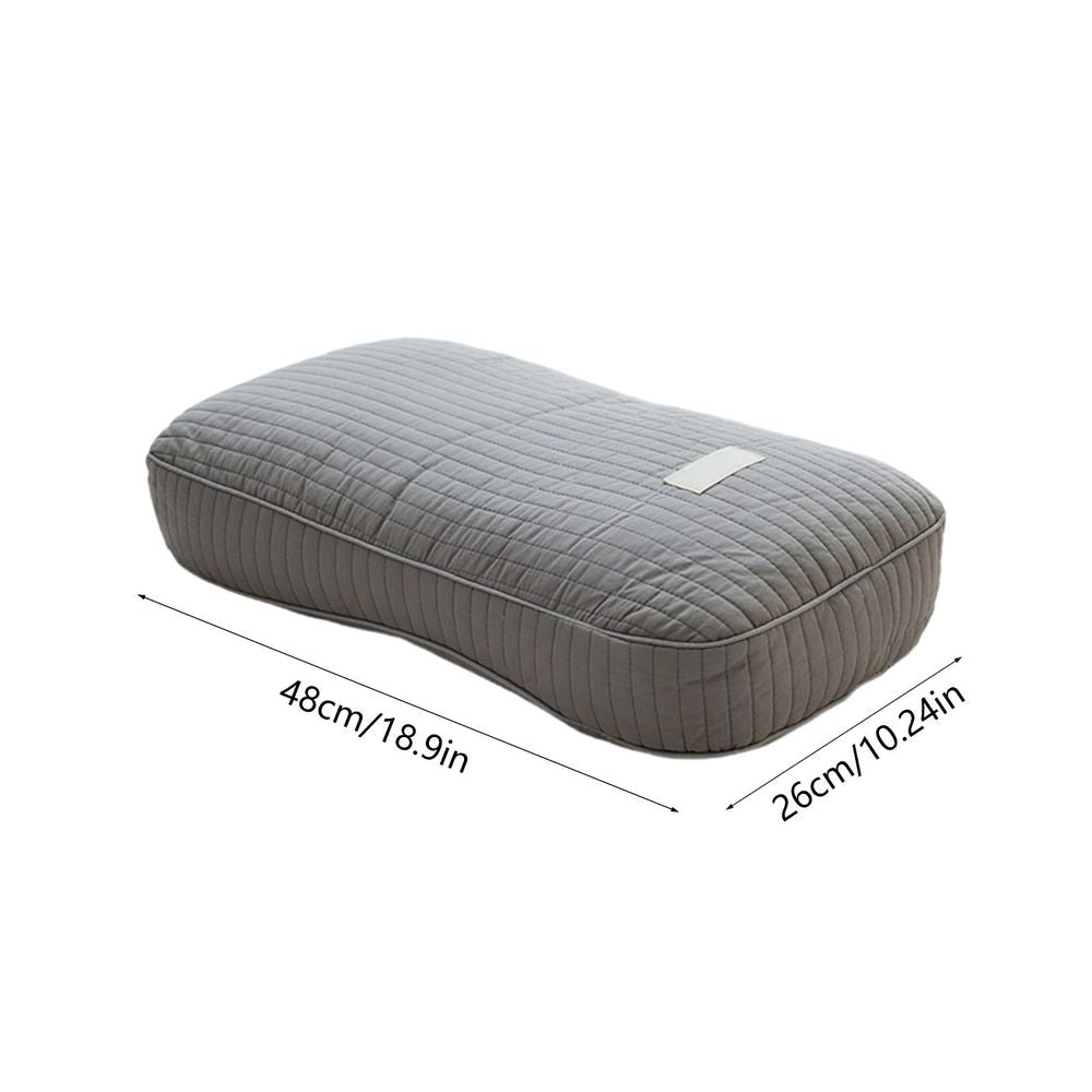 Buckwheat Hull Pillow, Ergonomic Adjustable Height Neck Support Pillow, Breathable Cotton Medium Firm Sleeping Pillow for Home Daily Rest