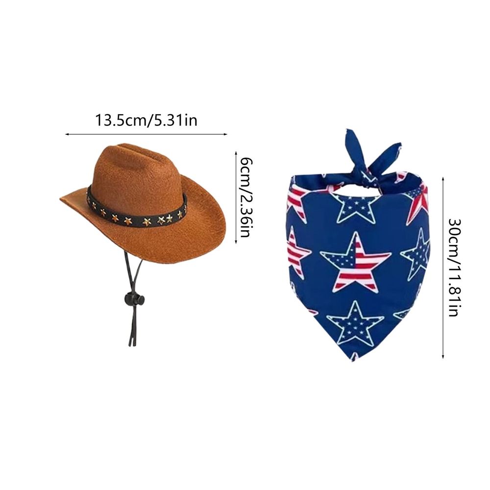 Western Cowboy Goose Clothes, Cowboy Hat and Bandana Set for 23 inch Porch Geese,Outdoor Lawn Garden Statue Decoration
