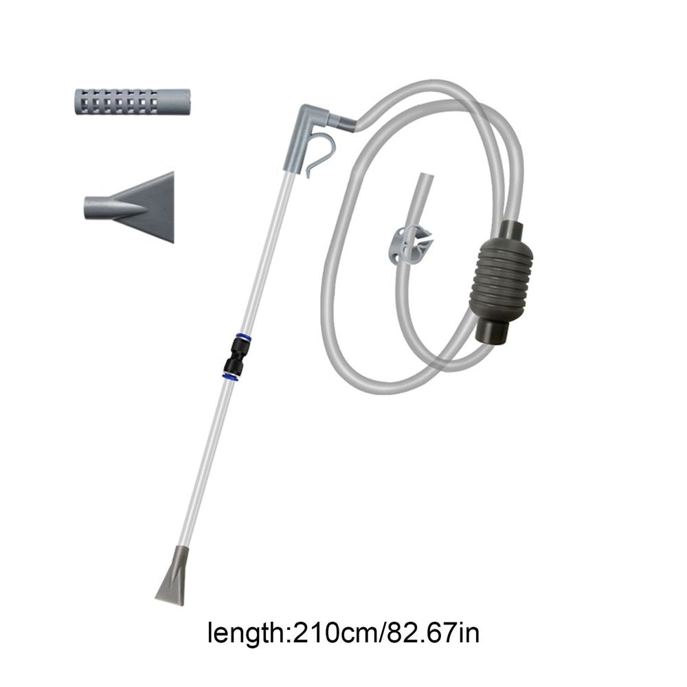 Large Aquarium Siphon Vacuum, 82 inch Manual Fish Tank Water Changer & Gravel Cleaner, Strong Suction Waste Remover for Tanks Up to 16 Inches