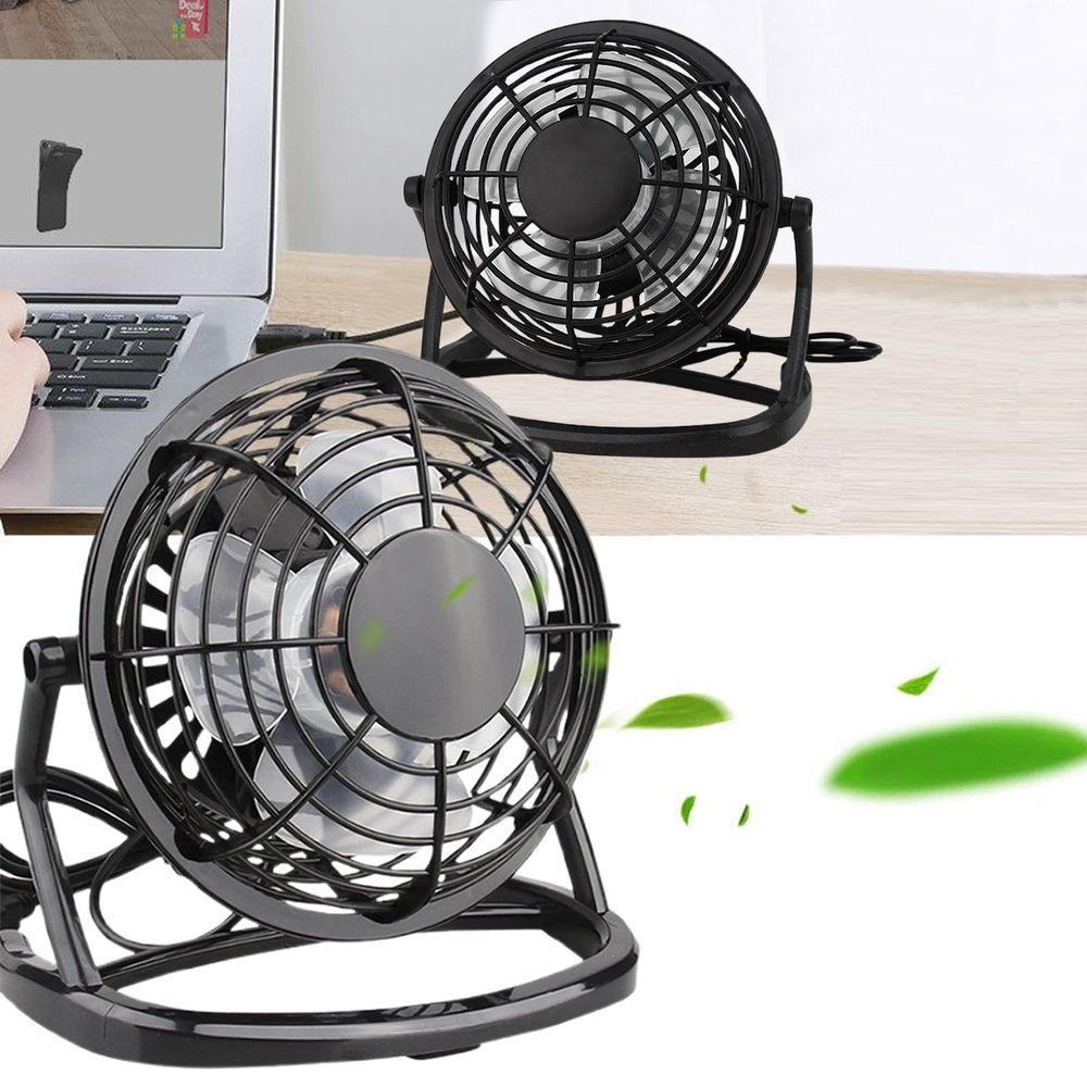 4 Inch USB Mini Fan, Portable Desktop Plastic Fan with 180° Adjustable Tilt, Quiet Personal Cooling for Office, Home, and Travel