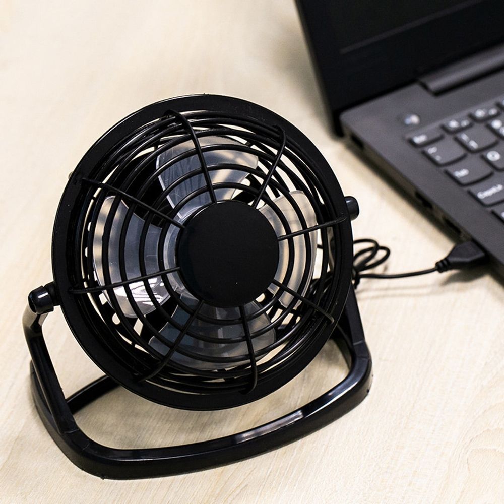 4 Inch USB Mini Fan, Portable Desktop Plastic Fan with 180° Adjustable Tilt, Quiet Personal Cooling for Office, Home, and Travel