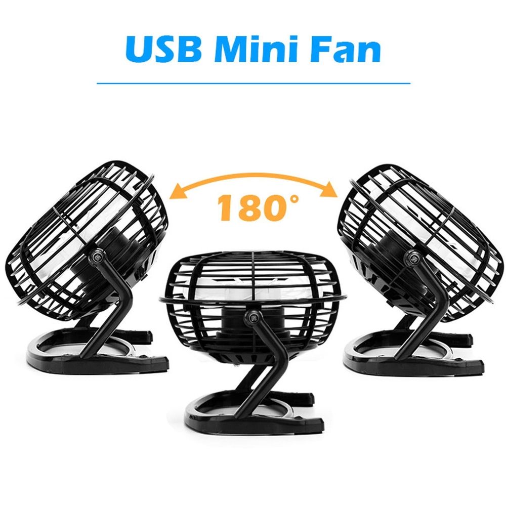 4 Inch USB Mini Fan, Portable Desktop Plastic Fan with 180° Adjustable Tilt, Quiet Personal Cooling for Office, Home, and Travel
