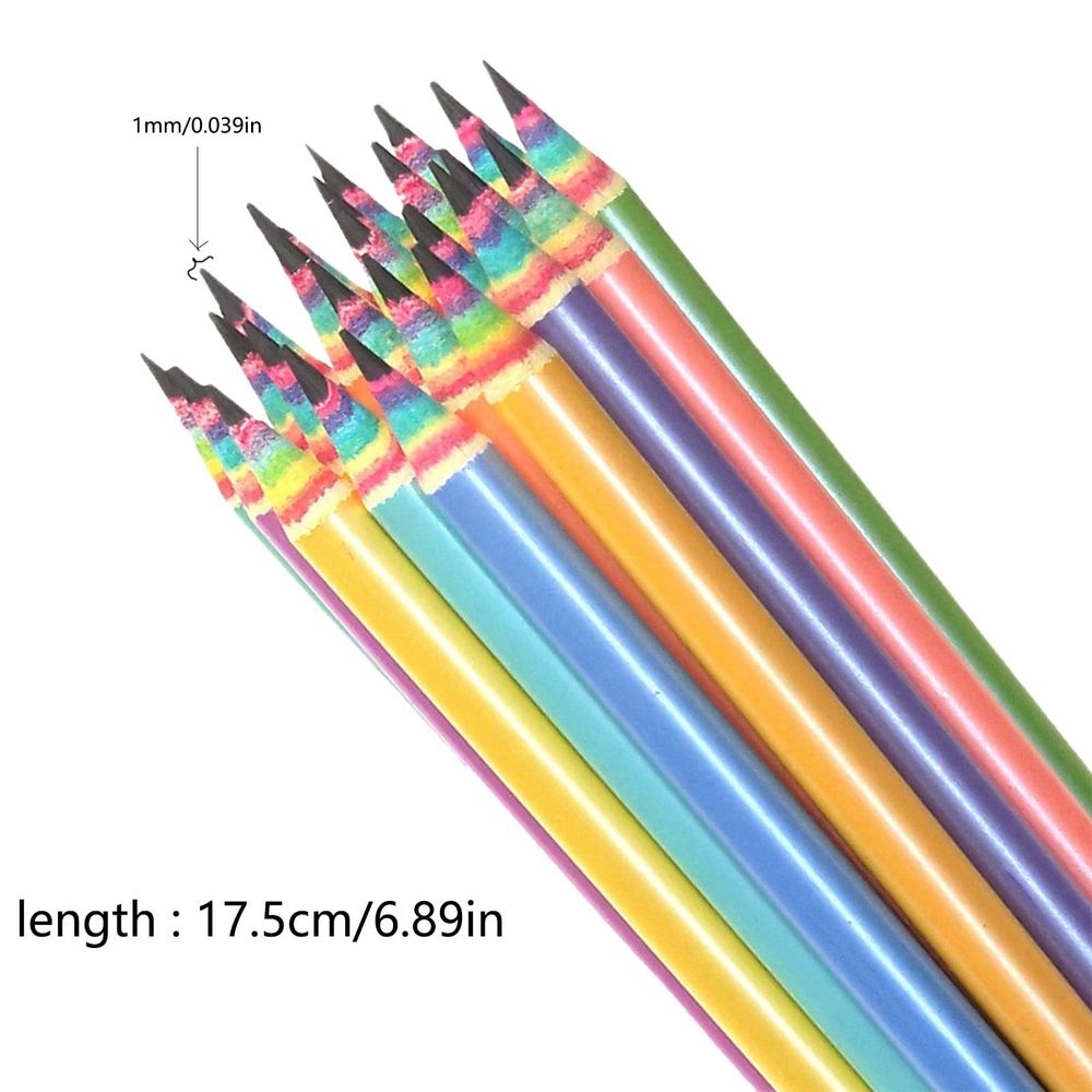 Pencils,Wood & Plastic Rainbow Recycled Paper #2 Pencils,Pre Sharpened 12 Pack,Rainbow Paper Pencil for Writing,Pencils Bulk for Gifts and Office Sketching