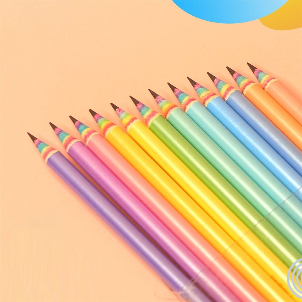 Pencils,Wood & Plastic Rainbow Recycled Paper #2 Pencils,Pre Sharpened 12 Pack,Rainbow Paper Pencil for Writing,Pencils Bulk for Gifts and Office Sketching
