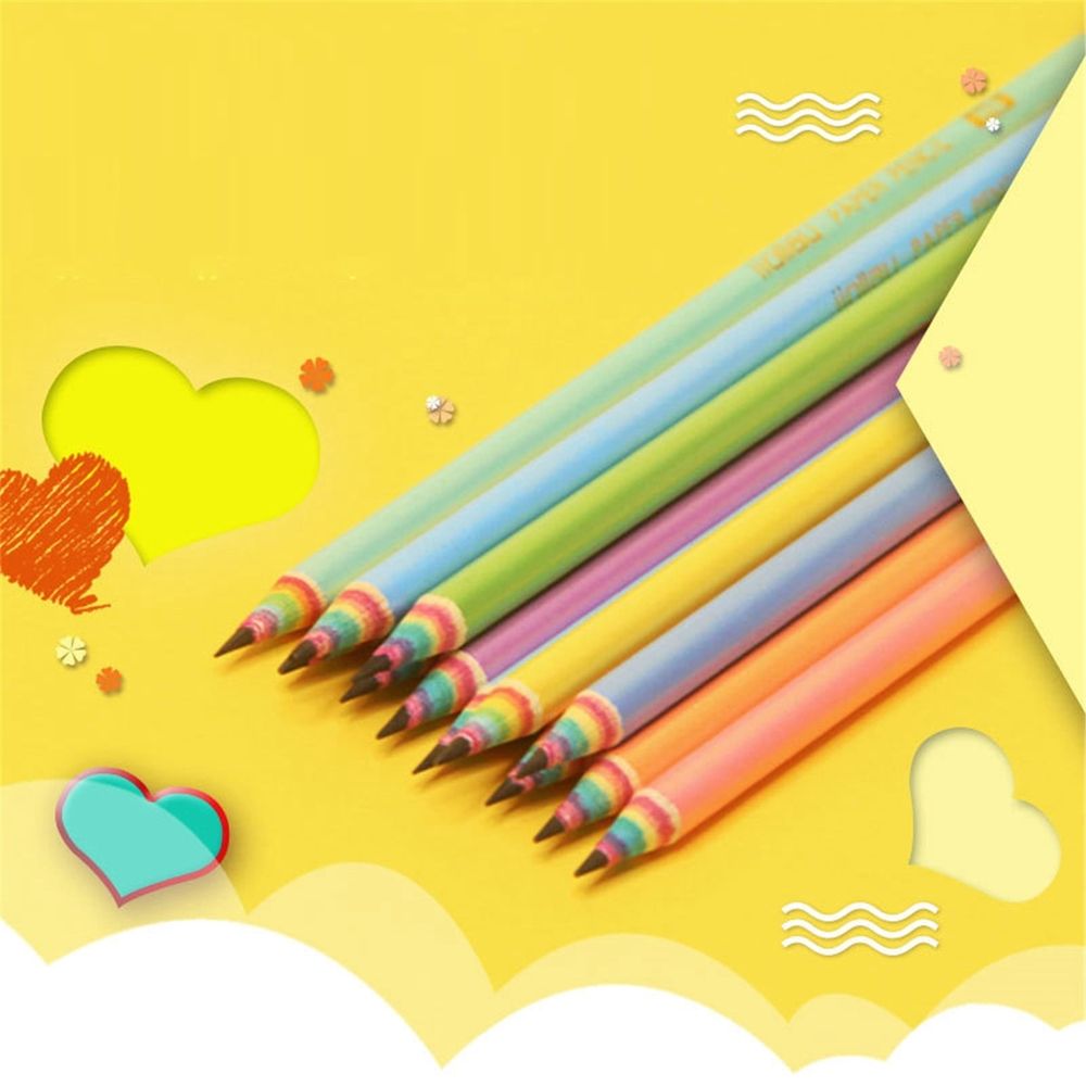 Pencils,Wood & Plastic Rainbow Recycled Paper #2 Pencils,Pre Sharpened 12 Pack,Rainbow Paper Pencil for Writing,Pencils Bulk for Gifts and Office Sketching