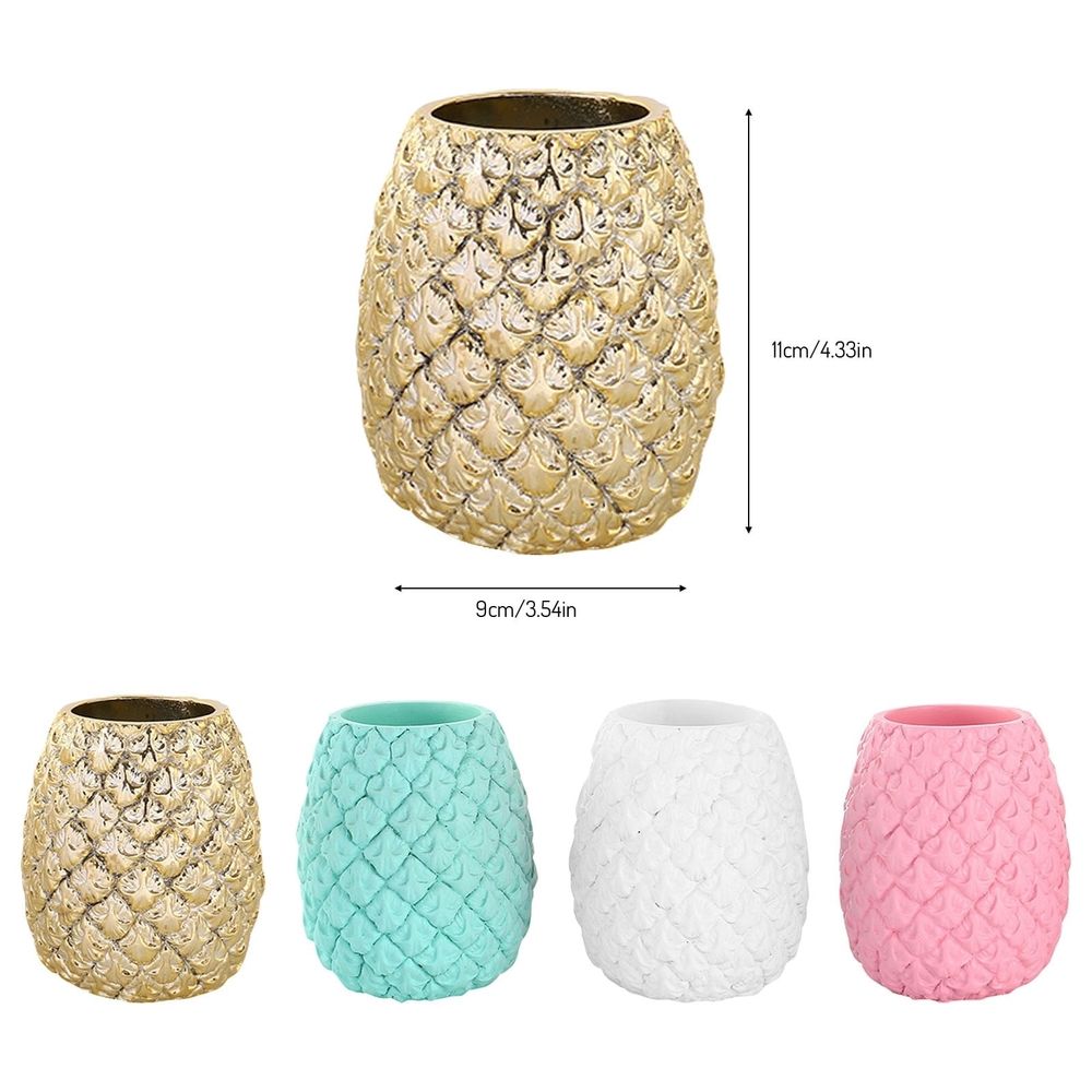 Creative Resin Pen Holder Pineapple Shape Handicraft Storage Box Desk Pen Holder Decorative Decoration Storage Box,Office Decor and Desk Accessories Durable Ceramic