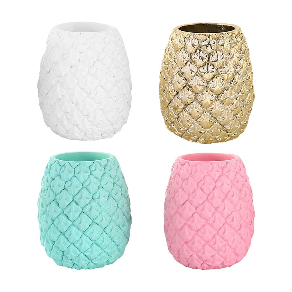 Creative Resin Pen Holder Pineapple Shape Handicraft Storage Box Desk Pen Holder Decorative Decoration Storage Box,Office Decor and Desk Accessories Durable Ceramic