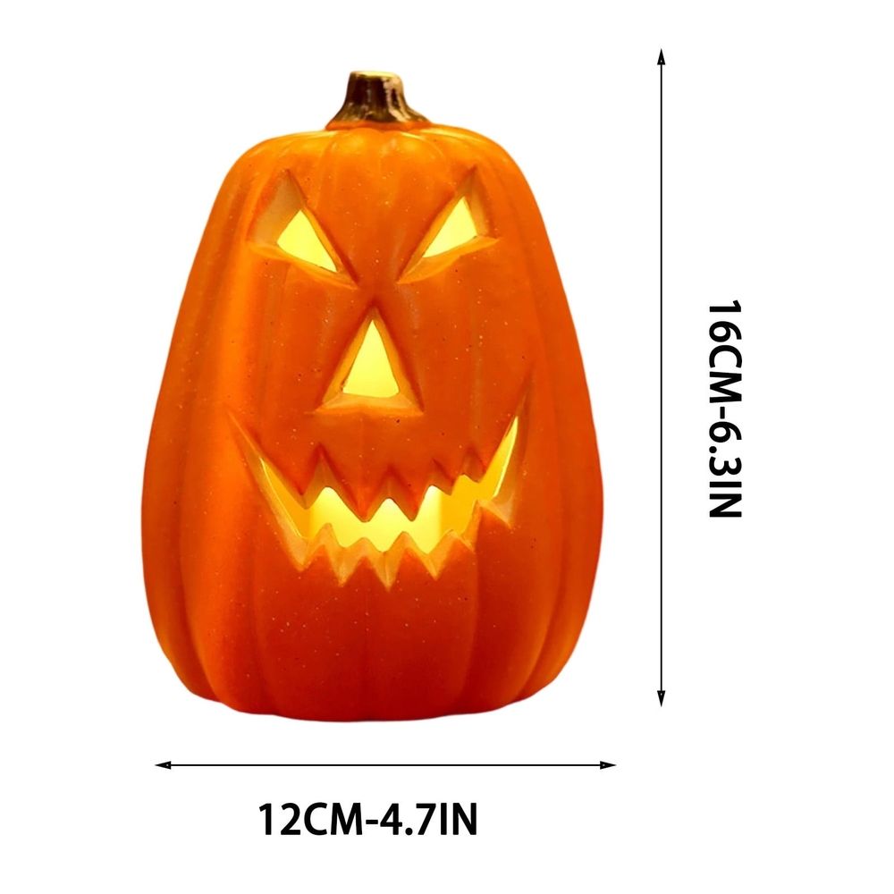 Large Lighted Halloween Pumpkin, Weather-Resistant LED Jack-O'-Lantern Decoration, Glowing Orange Plastic Pumpkin for Outdoor Yard Porch and Fall Harvest Display