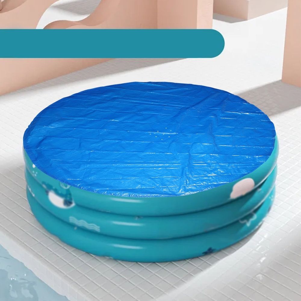 6 ft Round Pool Cover, Solar Covers for Above Ground Pools, Safety Pool Cover with Drawstring Design, PVC Winter Pool Cover, Waterproof and Dustproof, Blue