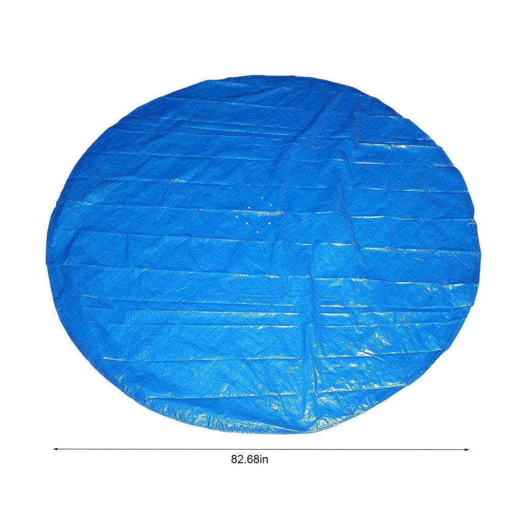 6 ft Round Pool Cover, Solar Covers for Above Ground Pools, Safety Pool Cover with Drawstring Design, PVC Winter Pool Cover, Waterproof and Dustproof, Blue