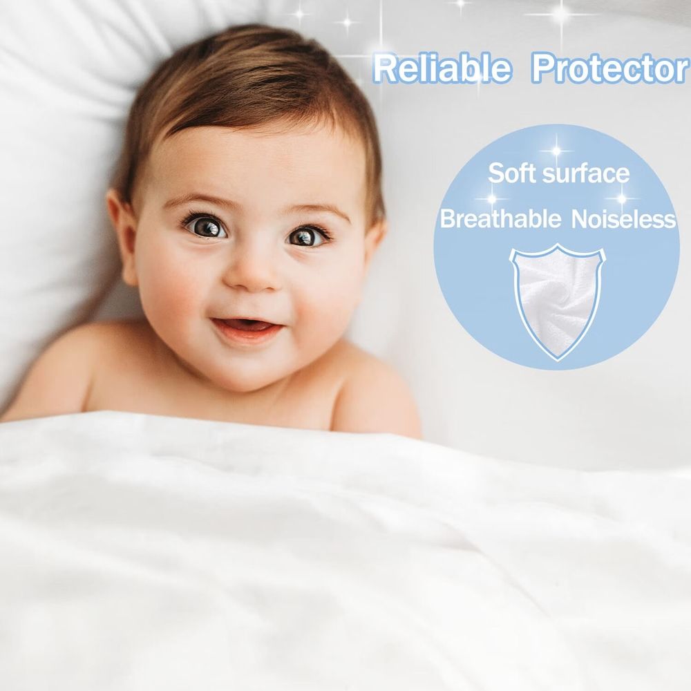 Twin Size Premium Waterproof Mattress Protector, Soft Breathable Mattress Pad Cover, Noiseless Waterproof Bed Cover - Stretch to 15" Fitted Deep Pocket Mattress Protection Cover