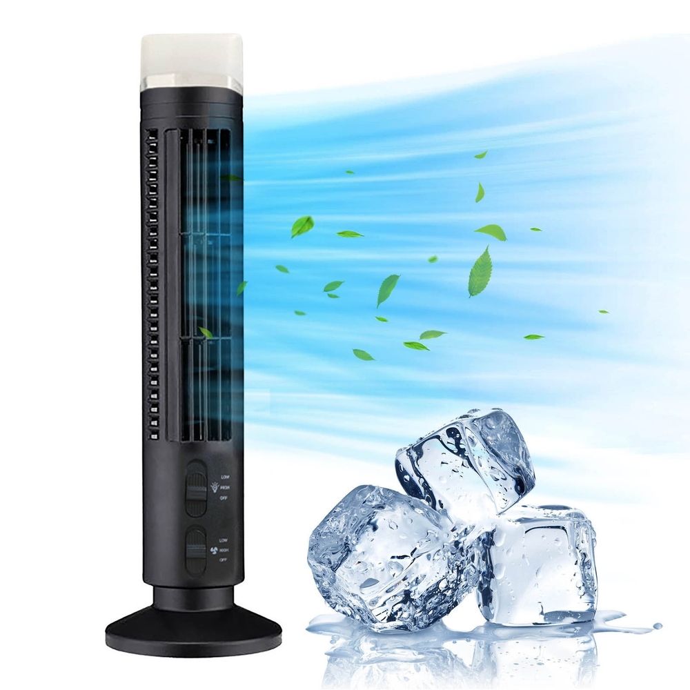 Tower Fan, 80° Oscillating Fans, 13" Quiet Cooling Fan, Adjustable 2 Speeds, Standing Bladeless Floor Fan for Bedroom Home Office