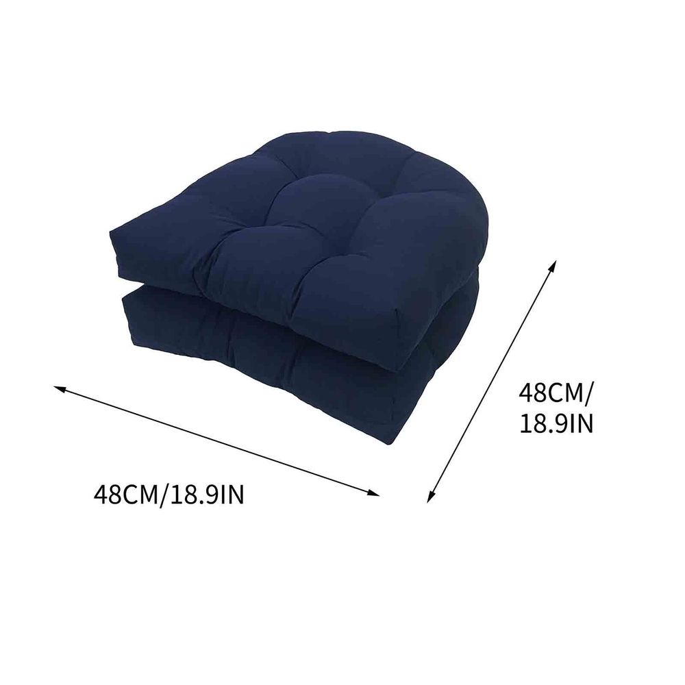 Chair Cushions for Room Chairs 2 Pack, D-Shaped Outdoor Chair Cushions Set of 2, Seat Cushions for Dining Room/Kitchen Chairs, Garden Floor Throw Pillows, 18.9" x 18.9", Gray