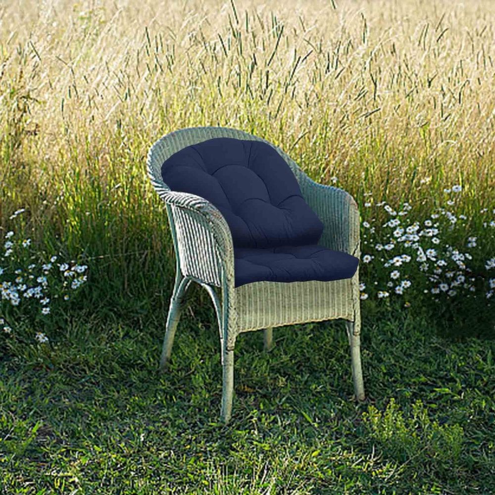 Chair Cushions for Room Chairs 2 Pack, D-Shaped Outdoor Chair Cushions Set of 2, Seat Cushions for Dining Room/Kitchen Chairs, Garden Floor Throw Pillows, 18.9" x 18.9", Gray