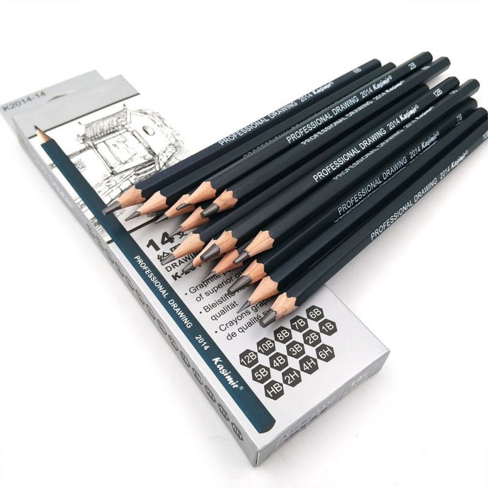 Drawing Pencils 14pcs/set 12B 10B 8B 7B 6B 5B 4B 3B 2B B HB 2H 4H 6H Graphite Sketching Pencils Professional Sketch Pencils Set for Drawing
