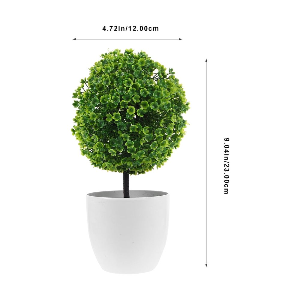 Set of 2 Realistic Artificial Topiary Trees, Decorative Table Plants for Farmhouse, Bathroom, Office, and Table Centerpiece
