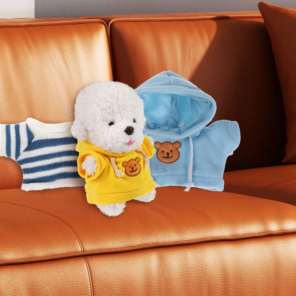 3-Piece Plush Bear Clothes Set Tiny Sweater Hoodie for Stuffed Animals Dolls Toy Bear Outfit for Crafts