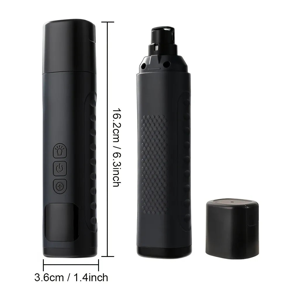 Electric Pet Nail Grinder w/ LED, 6-Speed, Low Noise & Dust Cap(BLACK)
