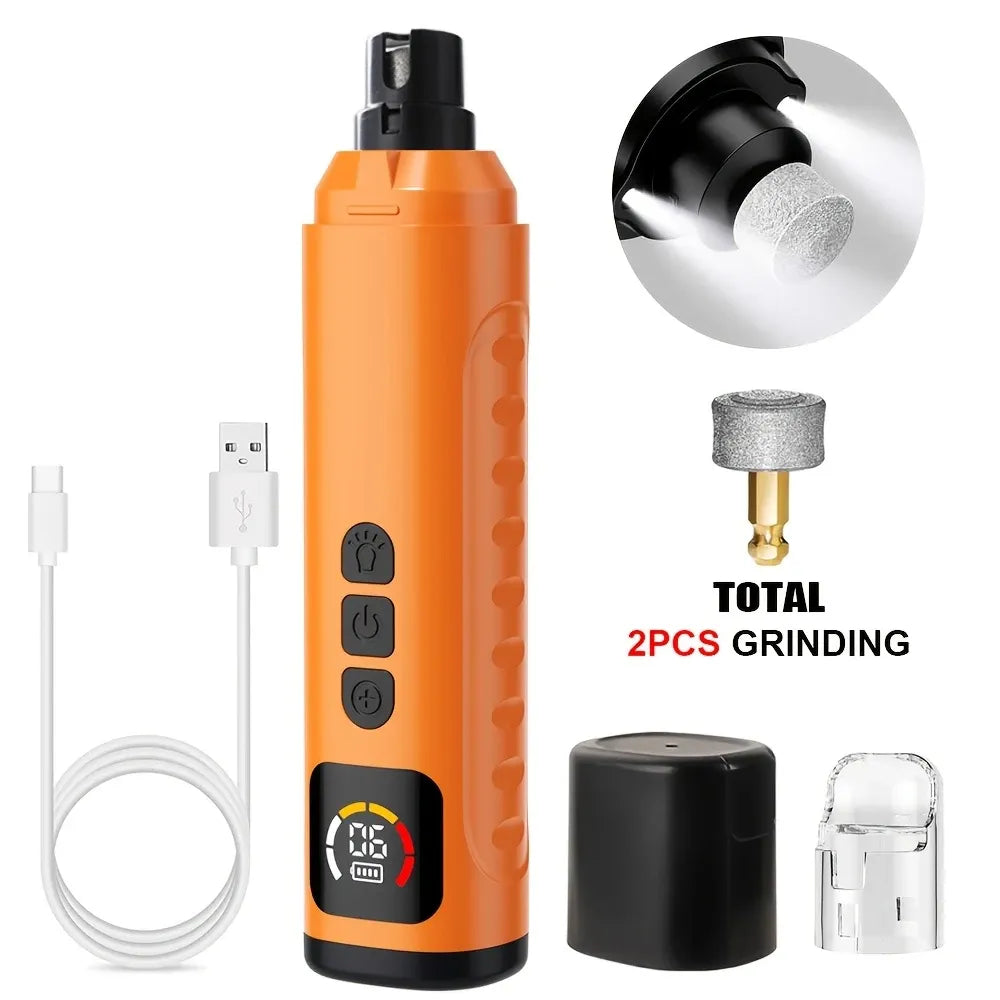 Electric Pet Nail Grinder w/ LED, 6-Speed, Low Noise & Dust Cap(BLACK)