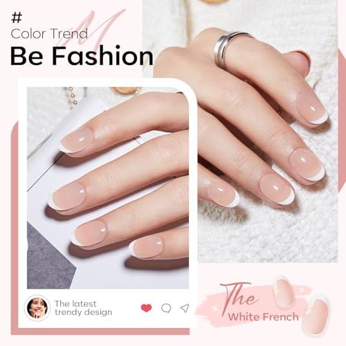 French Manicure Nail Set for Salon & Home DIY Nail Art, Complete at-Home Nail Care Kit (light pink)